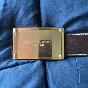 Michael Kors Men’s Belt Size 32-36 Dark Brown with Gold Buckle